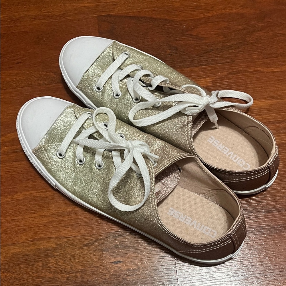 Converse Ombré Metallic Gold and White Low-Tops- brand new condition